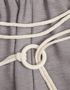 j&x Pantaloni palazzo din vâscoză cu talie înaltă decorați cu dungi și șnur Alemea Gri