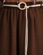 j&x Pantaloni palazzo din vâscoză cu talie înaltă decorați cu dungi și șnur Alemea Maro