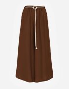 j&x Pantaloni palazzo din vâscoză cu talie înaltă decorați cu dungi și șnur Alemea Maro