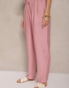 j&x Pantaloni Roz cu Bumbac decorate cu șnur Voreia