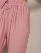 j&x Pantaloni Roz cu Bumbac decorate cu șnur Voreia