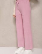 j&x Pantaloni roz cu croială largă High Waist cu zirconii și elastic în talie Loreitha