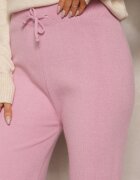 j&x Pantaloni roz cu croială largă High Waist cu zirconii și elastic în talie Loreitha