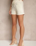 j&x Pantaloni scurți bej deschis cu bumbac Talie înaltă cu șnur decorativ Axemia