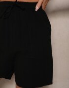 j&x Pantaloni scurți Bermude Negre din Viscoză cu Talie Înaltă cu In Dorotella
