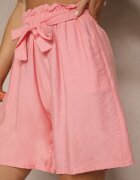 j&x Pantaloni scurți roz din Viscoză Talie înaltă decorate cu o curea Lumilirae