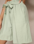 j&x Pantaloni scurți Verzi din Viscoză Talie înaltă Decorați cu Curea Lumilirae