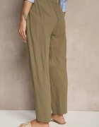 j&x Pantaloni Verde închis din Bumbac High Waist Sonirea