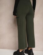 j&x Pantaloni verde închis largi tricotați cu elastic în talie și buzunare Emithlera