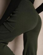 j&x Pantaloni verde închis largi tricotați cu elastic în talie și buzunare Emithlera