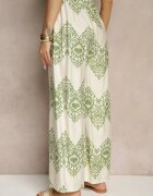 j&x Pantaloni verzi din Viscoză cu Croi Larg High Waist cu Imprimeu Boho Neolissea