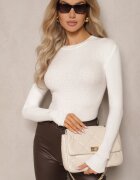 j&x Pulover Alb striat cu bumbac decorat cu cristale Romilea