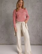 j&x Pulover Basic Oversize din tricot chenilă cu lână Mirietha Roz închis