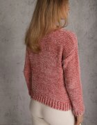 j&x Pulover Basic Oversize din tricot chenilă cu lână Mirietha Roz închis