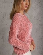 j&x Pulover Basic Oversize din tricot chenilă cu lână Mirietha Roz închis