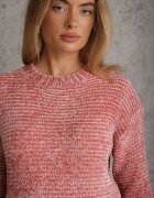 j&x Pulover Basic Oversize din tricot chenilă cu lână Mirietha Roz închis