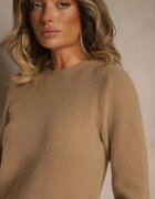 j&x Pulover Bej închis cu Lână cu Manșete striate Furrive
