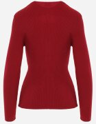 j&x Pulover Bordo din bumbac cu tricot reiat Reisaria