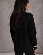 j&x Pulover casual cu lână și bumbac cu broderii de inimioare în față Veroni Negru