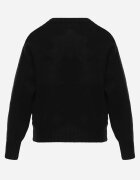 j&x Pulover casual cu lână și bumbac cu broderii de inimioare în față Veroni Negru