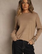 j&x Pulover Clasic Bej închis cu lână și bumbac Fără ornamente Neandia