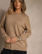 j&x Pulover Clasic Bej închis cu lână și bumbac Fără ornamente Neandia