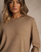 j&x Pulover Clasic Bej închis cu lână și bumbac Fără ornamente Neandia