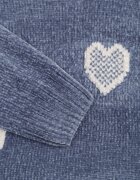 j&x Pulover cu bumbac și inimioare Veliko Albastru