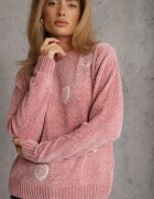 j&x Pulover cu bumbac și inimioare Veliko Roz