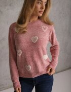 j&x Pulover cu bumbac și inimioare Veliko Roz