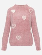 j&x Pulover cu bumbac și inimioare Veliko Roz