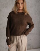 j&x Pulover cu bumbac și lână decorat cu cusături pe margini Lavail Maro