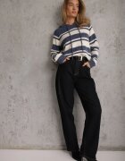 j&x Pulover cu glugă din tricot cu lână și bumbac Edelmi Albastru
