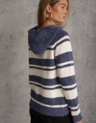 j&x Pulover cu glugă din tricot cu lână și bumbac Edelmi Albastru