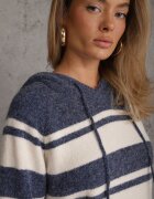 j&x Pulover cu glugă din tricot cu lână și bumbac Edelmi Albastru