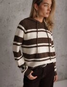 j&x Pulover cu glugă din tricot cu lână și bumbac Edelmi Maro