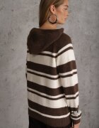 j&x Pulover cu glugă din tricot cu lână și bumbac Edelmi Maro