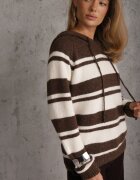 j&x Pulover cu glugă din tricot cu lână și bumbac Edelmi Maro