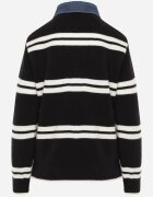 j&x Pulover cu guler de blugi în dungi orizontale cu lână Xandii Negru