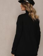 j&x Pulover cu guler semi-înalt Negru din bumbac și buzunar în față Emittes