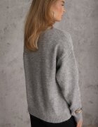 j&x Pulover cu lână bumbac și broderie florală Adetna Gri