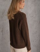 j&x Pulover cu lână bumbac și broderie florală Adetna Maro