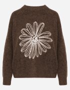 j&x Pulover cu lână bumbac și broderie florală Adetna Maro