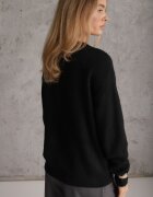 j&x Pulover cu lână bumbac și broderie florală Adetna Negru