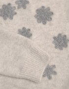 j&x Pulover cu lână bumbac și broderie florală Merisse Bej deschis