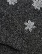 j&x Pulover cu lână bumbac și broderie florală Merisse Gri închis