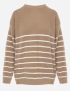 j&x Pulover cu lână în dungi Basic Margela Bej