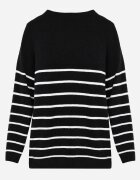 j&x Pulover cu lână în dungi Basic Margela Negru
