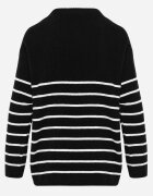 j&x Pulover cu lână în dungi Basic Margela Negru