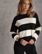 j&x Pulover cu lână în dungi largi Gordaina Negru